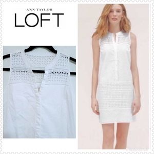 LOFT White Sleeveless Mini Dress